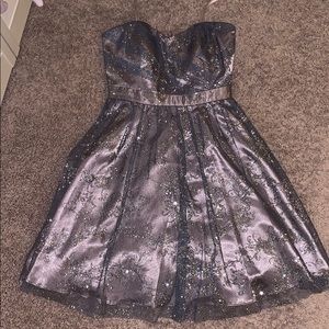 Adrianna Papell strapless glitter dress